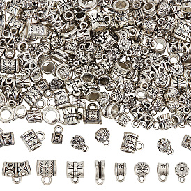 200Stk. 10 Stile Bügelschlaufen aus Legierung im tibetischen Stil, Schleifenbügel, Perlen der Patsche, cadmiumfrei und bleifrei