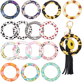 15 шт. 15 цвета, экологически чистые силиконовые подвески пищевого качества, кольцо