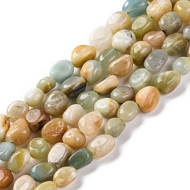 Natural Flower Amazonite Beads Strands, Nuggets, Tumbled Stone