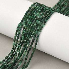 Природные африканские нефритовые бусы пряди, граненые, круглые