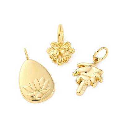 304 подвески из нержавеющей стали, подвески в виде лотоса и кокосовой пальмы, реальный 18 k позолоченный