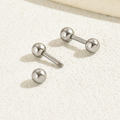 Классические круглые серьги-гвоздики унисекс из нержавеющей стали