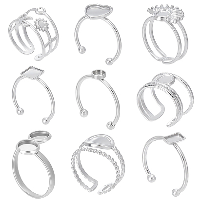 9 шт. 9 стили 201 и 304 фурнитура для открытых манжет из нержавеющей стали, настройка кольца