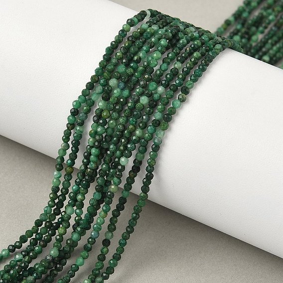 Природные африканские нефритовые бусы пряди, граненые, круглые