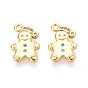 Подвески из латуни с прозрачным фианитом, очаровательные пряничные человечки, без никеля 