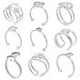 9 шт. 9 стили 201 и 304 фурнитура для открытых манжет из нержавеющей стали, настройка кольца