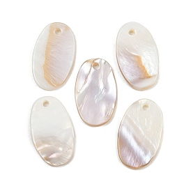 Овальная пресноводных оболочки подвески, 24x14x2 мм, отверстие : 1 мм