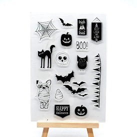 Halloween Theme Plastic Stamps, for DIY Scrapbooking, Photo Album Decorative, Cards Making