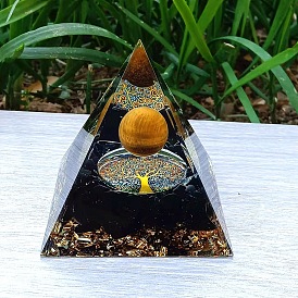 Crystal Pyramid Ornament Gravel Epoxy Resin Crafts Home Office Decoration