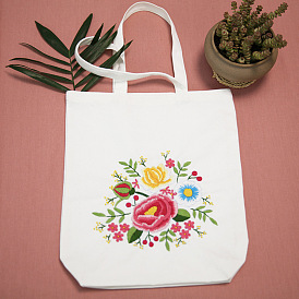 Hand embroidery diy mouth gold bag Su embroidery making shoulder bag three-dimensional thorn embroidery flower DIY couple canvas bag