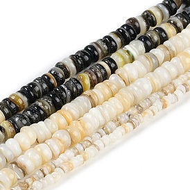 Natural Freshwater Shell Beads Strands, Rondelle