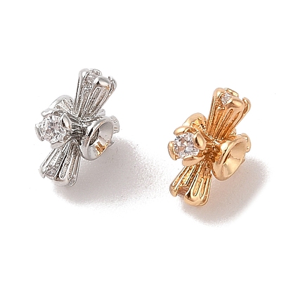 Латунные микропаве из прозрачного кубического циркония, крестик