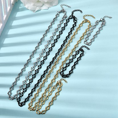 304 Наборы украшений из браслета и ожерелья из нержавеющей стали с цепочкой., с карабин-лобстерами 