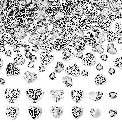 165 бусины из сплава в тибетском стиле, без кадмия и без свинца, сердце