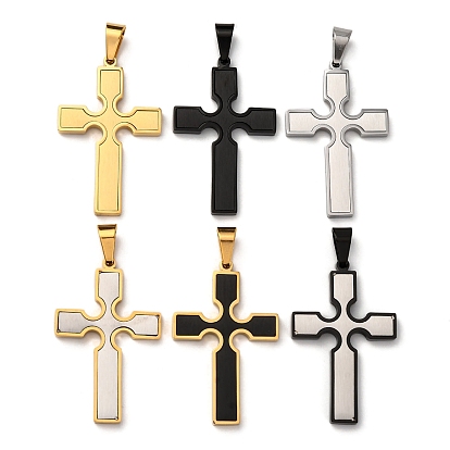 304 подвески из нержавеющей стали, крест очарование, вакуумные покрытия