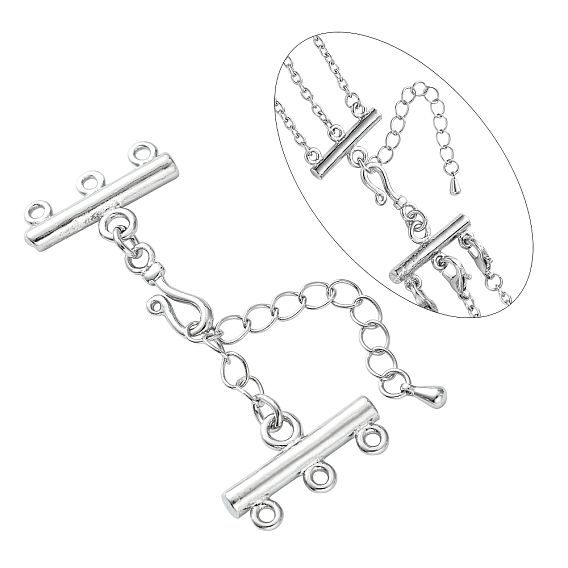 Застежка из латуни, застежки для ожерелья, без свинца, без кадмия и без никеля , 47 мм, с крючком застежка: 6x16 мм, 1/3 Ссылки по теме: 12x22мм