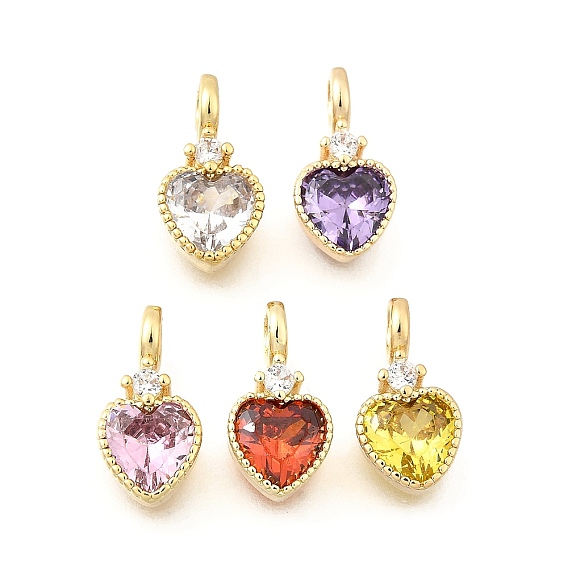 Латунь прокладывает кубические циркониевые прелести, сердце