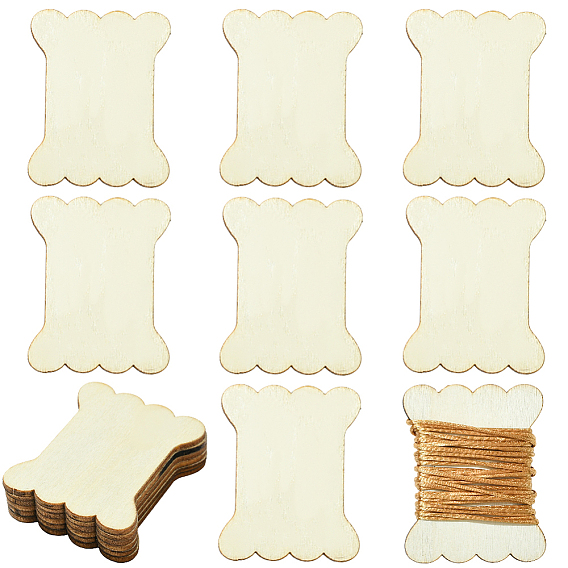 60 шт. незаконченных деревянных вырезок для поделок, кость