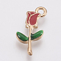 Zinc Alloy Enamel Pendants, Rose