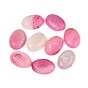 Окрашенный натуральный огненный агат кабошон с трещинками, овальные