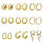 Pendientes de aro de acero inoxidable para mujer., pendiente giratorio/serpiente, chapado en oro real 18k/color acero inoxidable