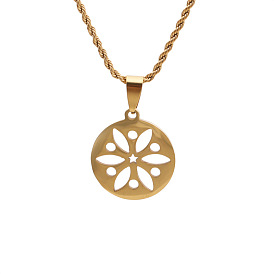 Minimalist Geometric Hip Hop Necklace for Women with Gold Twisted Chain