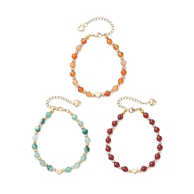 Браслеты из круглых бусин из натуральных драгоценных камней, латунные украшения в форме сердца для женщин, с гальваническим немагнитным синтетическим гематитом