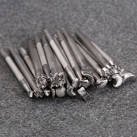 Chrome Vanadium Alloy Steel Leather Different Shape Stamp Punch Set, Leather Carving Tools for Saddle Making Stamps