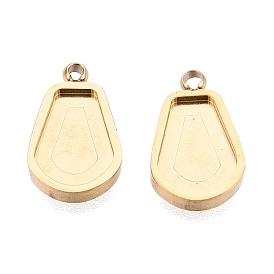 304 Stainless Steel Pendant Cabochon Component, Polygon, Ion Plating(IP)