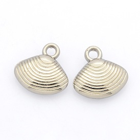 CCB Plastic Pendants, Shell Charms, 17x17x5mm, Hole: 3mm