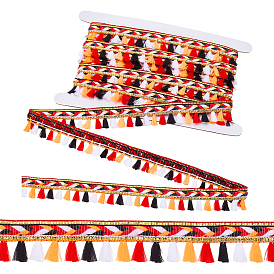 5 полиэфирная лента с бахромой цвета радуги, лента с кисточками