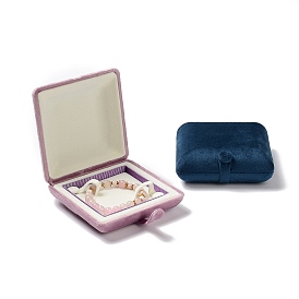 Square Velvet Bracelet Boxes, Jewelry Bracelet Gift Case with Iron Snap Button