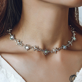 Trendy Thorn Stitching Moonstone Necklace Sweet Cool Clavicle Chain Hip Hop Cold Wind Accessories