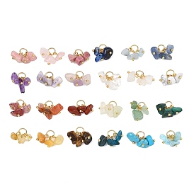 24 кулоны из натуральных и синтетических драгоценных камней, чип прелести, с 304 кольцами из нержавеющей стали