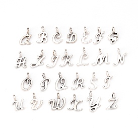 Tibetischer stil Aluminium Anhänger & Charms, cadmiumfrei und bleifrei, Alphabet, Buchstabe a ~ z