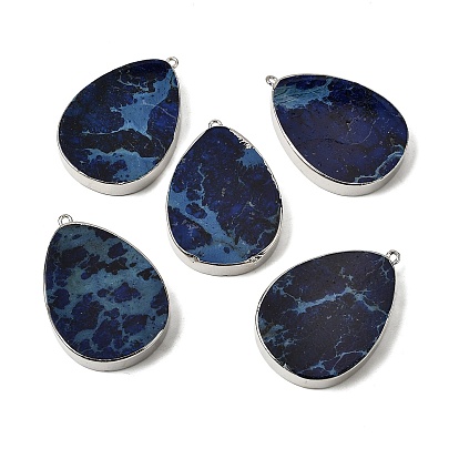 Синтетические имперские подвески из яшмы, латунные подвески-капли, платина