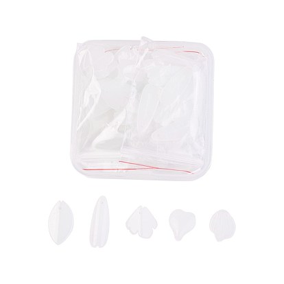 Glass Charms, Flower & Heart & Petal & Leaf