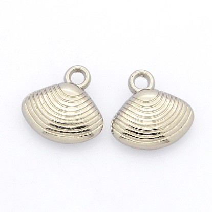 CCB Plastic Pendants, Shell Charms, 17x17x5mm, Hole: 3mm