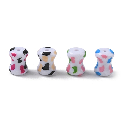 Printed Opaque Acylic Beads, Bone