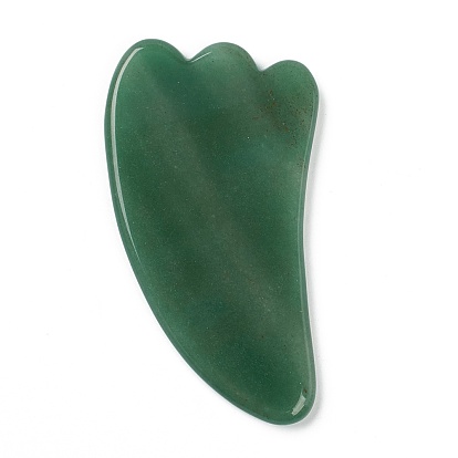 Natural Green Aventurine Gua Sha Boards, for Scraping Massage and Gua Sha Facial Tools, Petaloid
