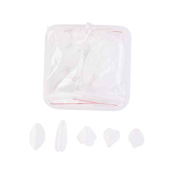 Glass Charms, Flower & Heart & Petal & Leaf