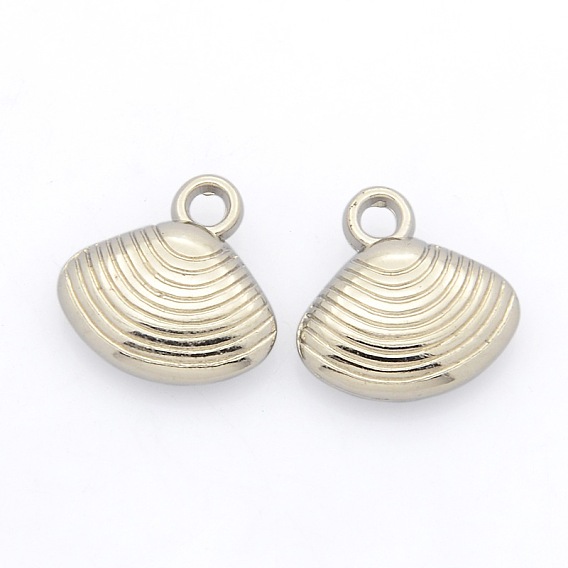 CCB Plastic Pendants, Shell Charms, 17x17x5mm, Hole: 3mm