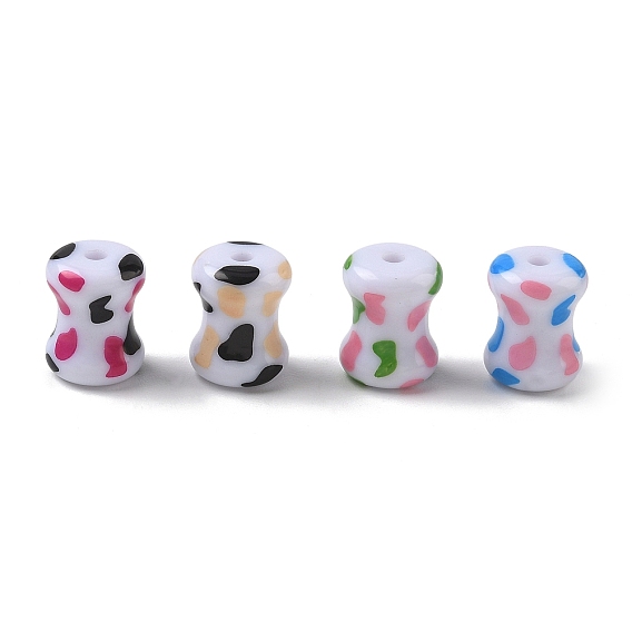 Printed Opaque Acylic Beads, Bone