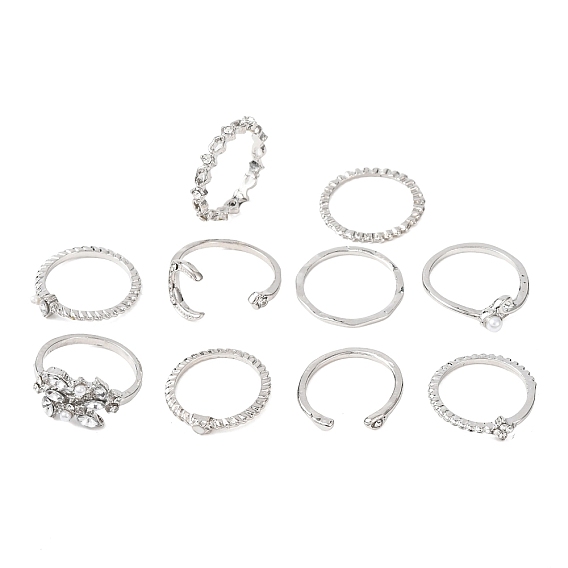 10шт. сплав с кристаллами стразами кольца для женщин