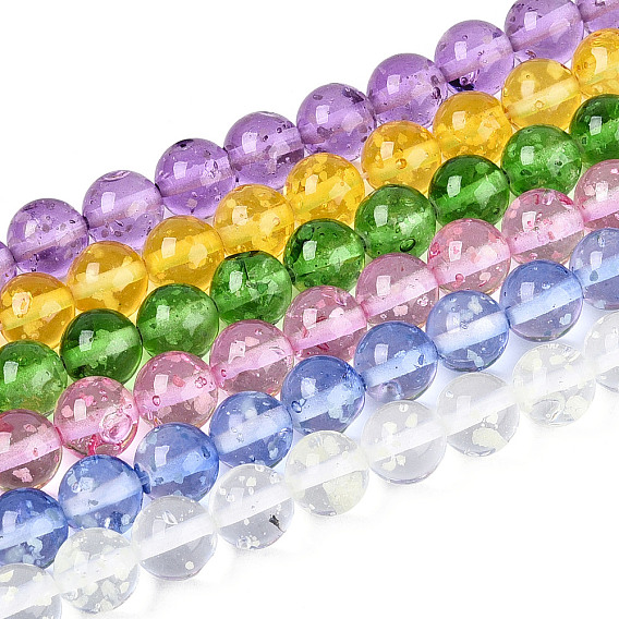 Светящиеся нити бус лэмпворк ручной работы, круглые, светится в темноте