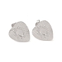 Heart 304 Stainless Steel Stud Earrings Findings