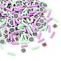 Handmade Polymer Clay Sprinkles Mix, Polymer Clay Cabochons, Eyeball & Flat Round with Spider Web Pattern, for Nail Art & Resin Decoration