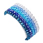 5 Ensemble de bracelets extensibles en perles de verre, de laiton et d'acrylique, bracelets empilables coeur