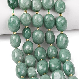 Естественный зеленый авантюрин бисер нитей, самородки, упавший камень, с бисером