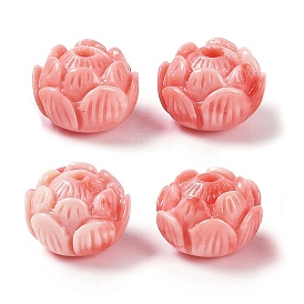 Synthetic Shell Dyed Carved Beads, Flower